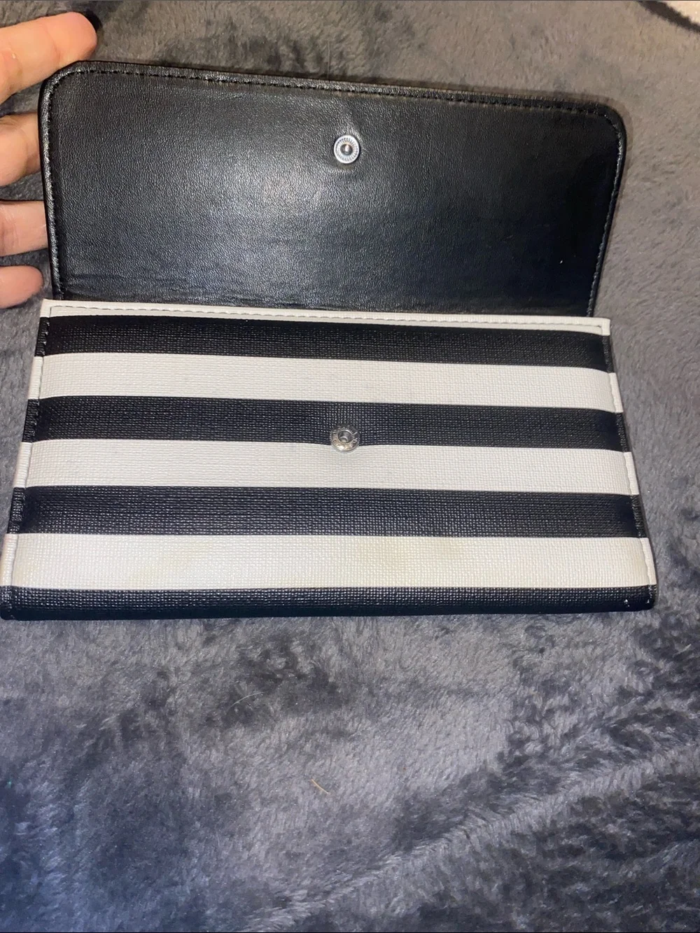 Kut from the Kloth Black and White Striped Wallet